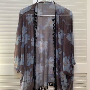 Sheer Chiffon Floral Kimono/ Cardigan/ Blouse